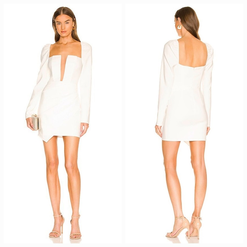 Michael Costello x REVOLVE Racquel Mini Dress in Ivory Small